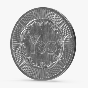 3D Yes or No Decision Maker Coin Silver