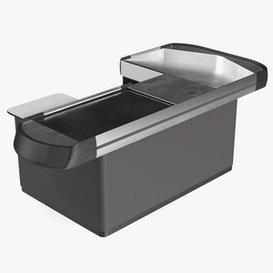 Large Modern Checkout Counter Grey 3D model