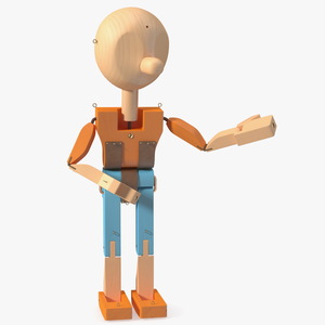 Colored Wooden Man Shows 3D model