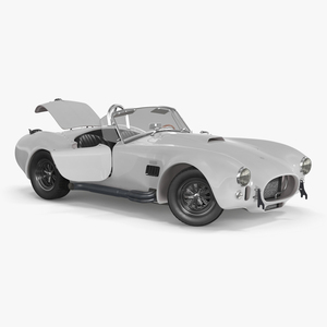 Racing Retro Car White Rigged 3D model