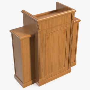 Religious Pulpit Light Wood 3D