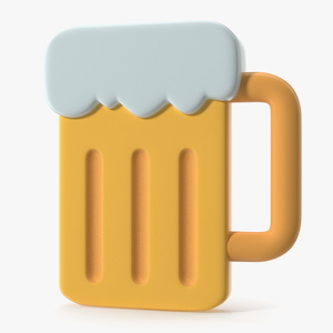 Beer Mug Emoji 3D model