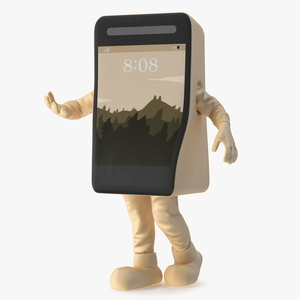 3D model Cell Phone Mascot Costume Golden Walking