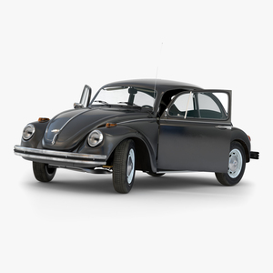 3D model Volkswagen Beetle 1966 Rigged Black