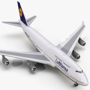 Boeing 747 400 Lufthansa 3D model