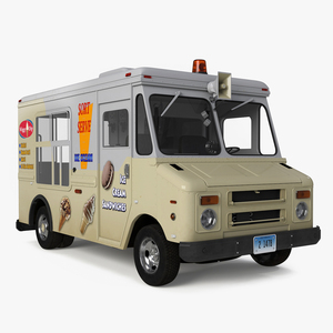 3D Vintage Ice Cream Truck model