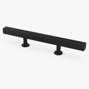 Kitchen Cabinet Handle T-Bar Black 3D model