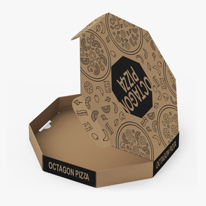 3D Craft Paper Octagonal Pizza Box