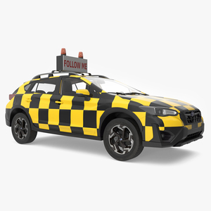 3D Subaru XV Airport Follow Me Vehicle Simplified