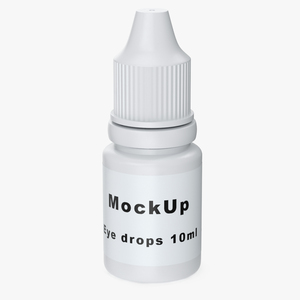 3D model Plastic Dropping Bottle 10ml Mockup