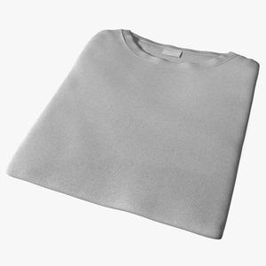 3D model Folded Basic Crew Neck T-Shirt