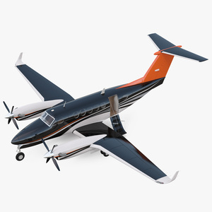 Twin Turboprop Civil Utility Aircraft Rigged 3D model