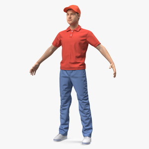 Delivery Service Man Neutral Pose Fur 3D