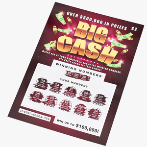 Big Cash Scratching Card with Erased Layer 3D