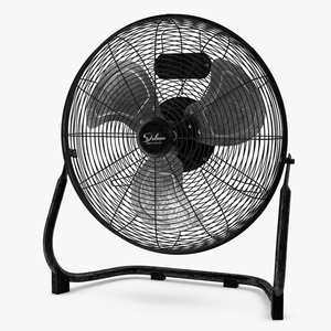 3D model Small Floor Simple Deluxe Fan Black