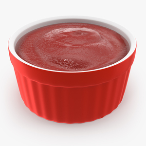 Tomato Ketchup In Red Gravy Boat 3D