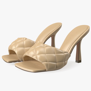 3D model Leather Heeled Mules Bottega Veneta