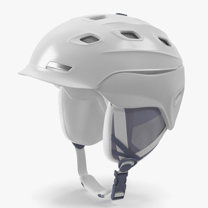 White Snowboard Helmet 3D