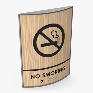 3D No Smoking Braille Sign model