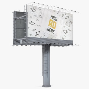 3D Double Street Billboard model