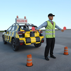 Subaru Follow Me Car with Ground Crew 3D