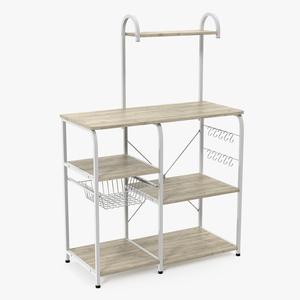 Multipurpose Kitchen Bakers Rack Light Beige 3D model