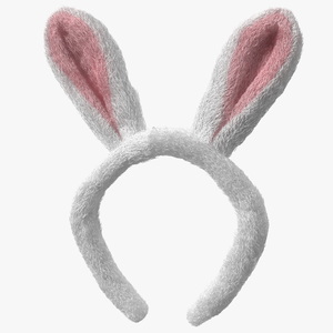 3D Bunny Ears Headband Fur model