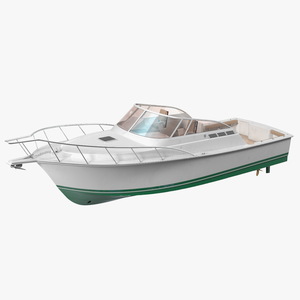 3D model Motorboat Green Used