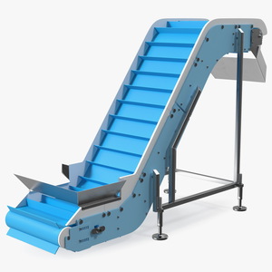 3D Incline Conveyor With Hopper model