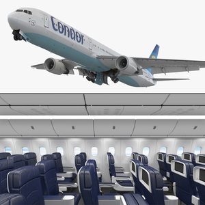 3D Boeing 767 400 with Interior Condor Flugdienst Rigged model