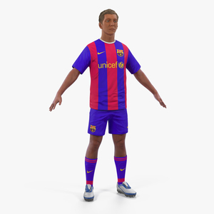 3D model Soccer or Football Player Barcelona with Hair