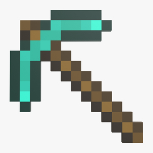 3D model Minecraft Pickaxe Diamond