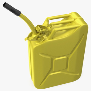 3D Jerry Fuel Can with Flexible Spout Yellow