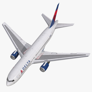 Boeing 767-200 Delta Air Lines Rigged 3D