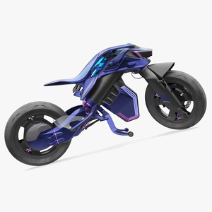 3D Futuristic Balancing Motorcycle Concept Rigged