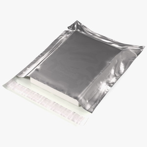 3D model Poly Mailer Plastic Bag Silver Open