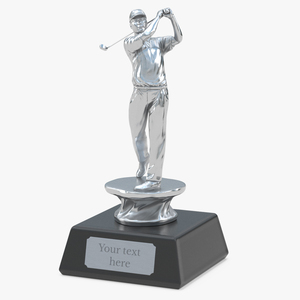 3D Golf Sport Trophy Silver Mockup