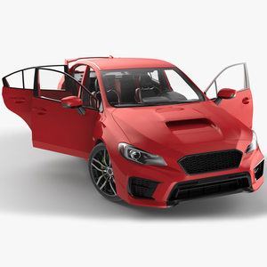 3D Sport Sedan Red Rigged for Cinema 4D