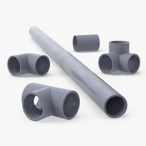 3D Plumbing PVC Pipes and Fittings 7.5D