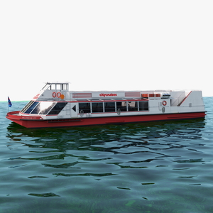 London River Cruises Boat on Water 3D model