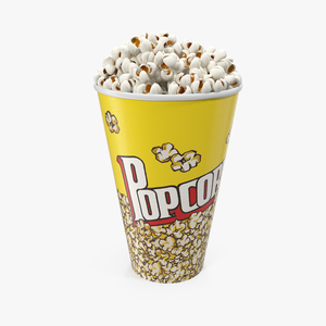 3D Round Paper Popcorn Cup model