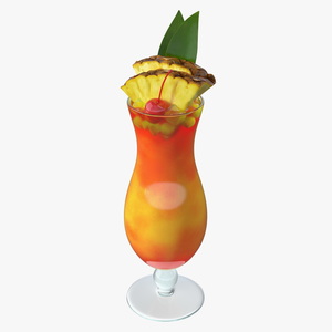 3D Tropical Hurricane Cocktail Glass model