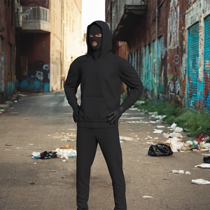 3D model Robber Wearing Mask and Hood Rigged