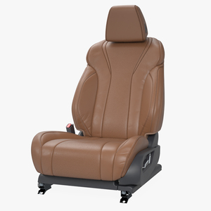 Brown Leather Car Driver Seat 3D model