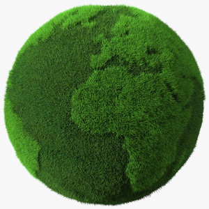 3D model Grass Stylized Earth Globe Fur