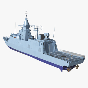 Combat Ship Class Corvette Navy Rigged for Maya 3D