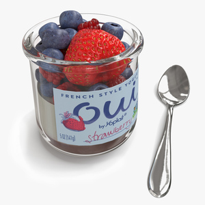 Yogurt with Berries 3D model