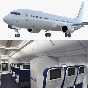 3D Boeing 737 900 with Interior and Cockpit Generic model