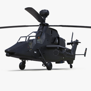 Eurocopter Tiger EC665 Black with Pilot 3D model