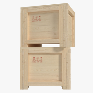 3D Wooden Shipping Crate 3 model